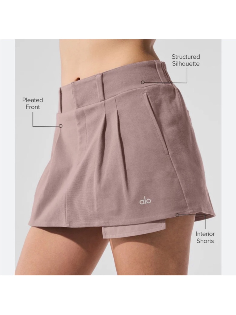 ALO Good Days Mini Skirt Mushroom - Picture 2 of 6